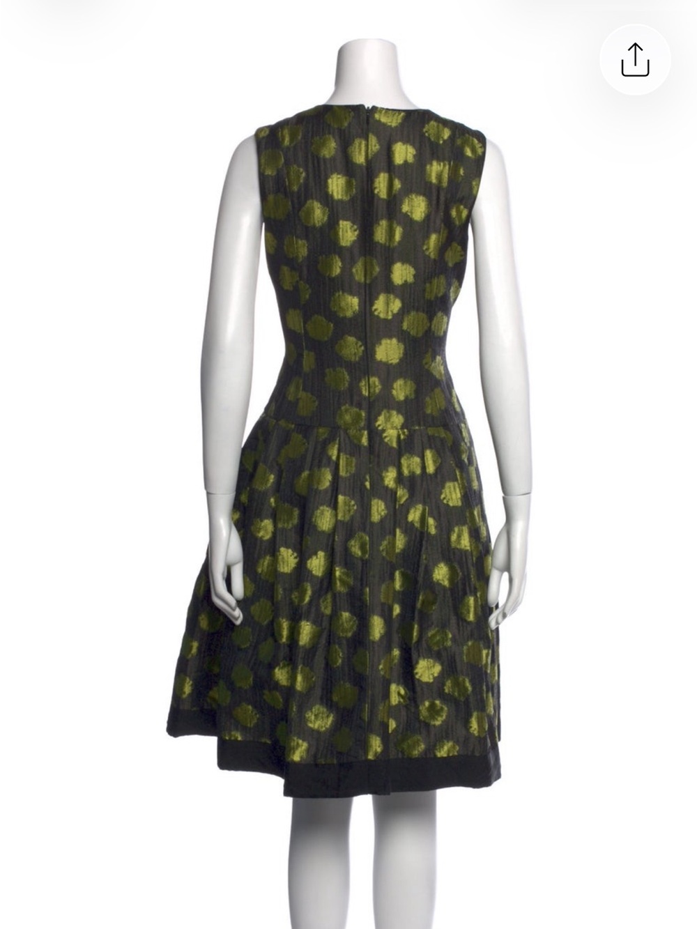 Carmen Marc Valvo Polka Dot Print Knee-Length Dress Size 12 - Picture 3 of 3
